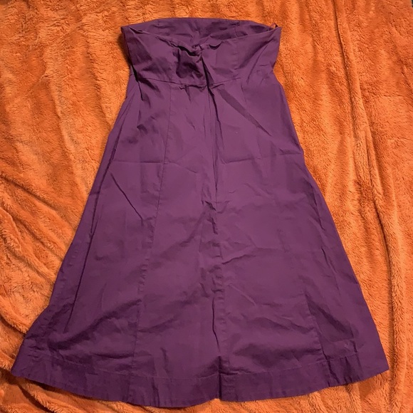 Gap Dress Purple SZ 4 Strapless Gap Stretch - Picture 3 of 4